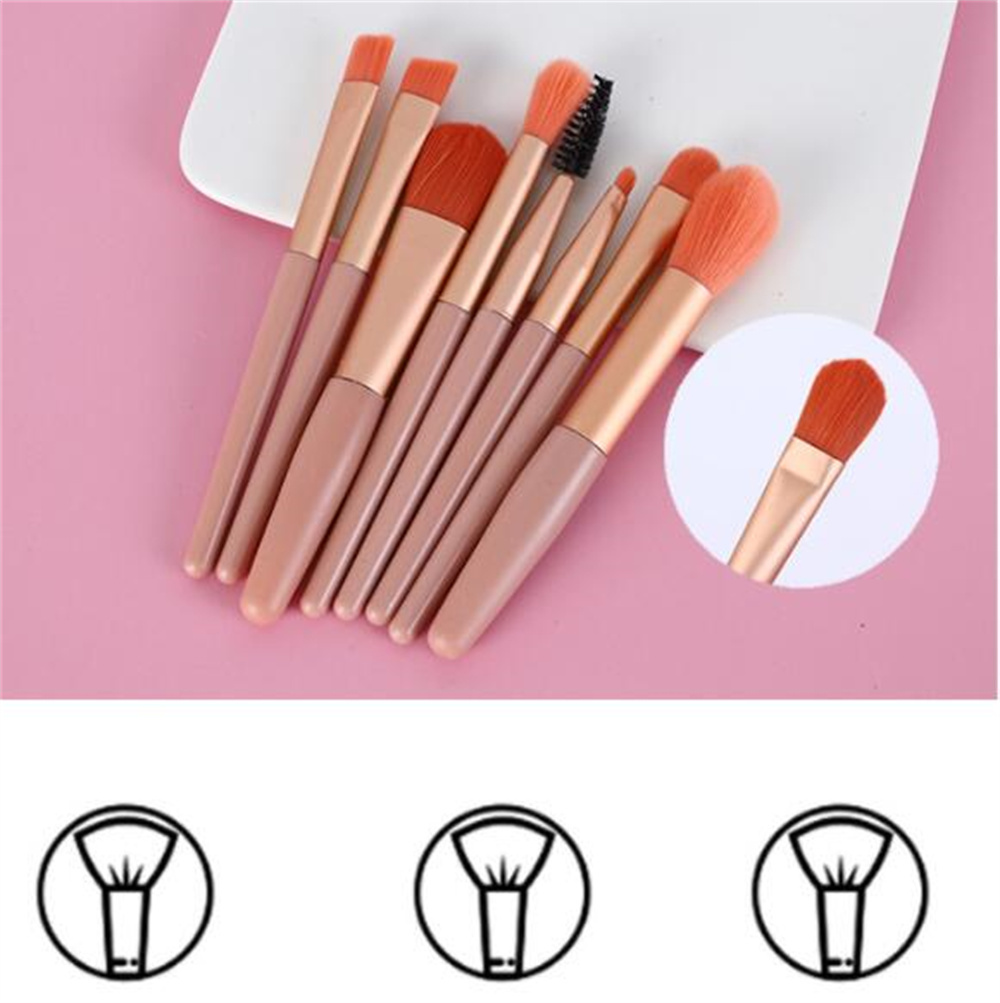 Factory Makeup Brush Set 8 Pcs Make up Brushes Synthetic Portable Cosmetic Kit with Organizer Bag KD1