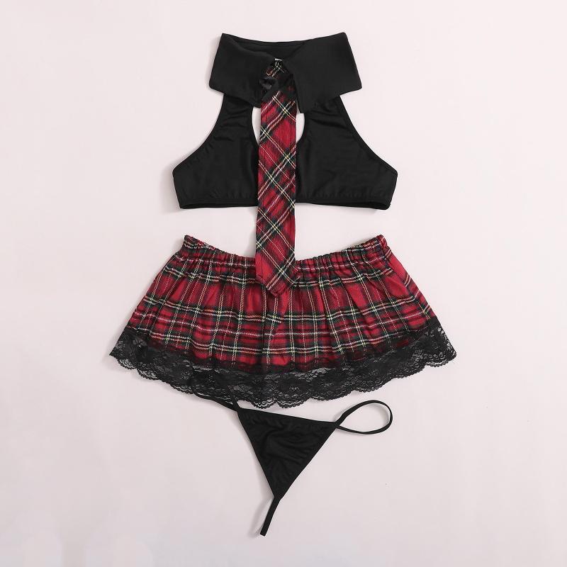 Bras Sets Sexy Lingerie Women Erotic Porno Cosplay Schoolgirl Uniform Costumes For Role Playing Lady Plus Size European Clothing #T2G
