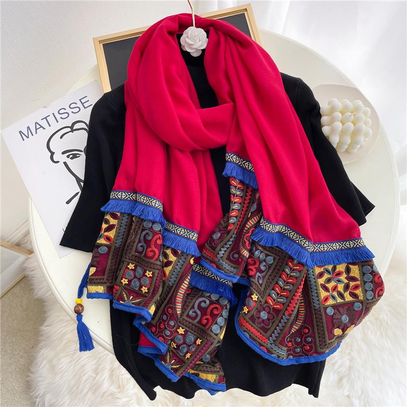 Scarves 2022 Cotton Scarf Women Solid Embroidery Paisley Headscarves Hijab 190*80cm Large Pashmina Soft Beach Shawl Wrap Tassel Foulard
Scarves 2022 Cotton Scarf Women Solid Embroidery Paisley Headscarves Hijab 190*80cm Large Pashmina Soft Beach Shawl Wrap Tassel Foulard