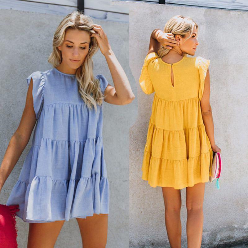 Casual Dresses Women Boho Ruffles Loose Summer Mini Dress 2022 Fashion Pure Color Cute Layered O-neck Short Sleeve White Woman, Sky blue
Casual Dresses Women Boho Ruffles Loose Summer Mini Dress 2022 Fashion Pure Color Cute Layered O-neck Short Sleeve White Woman, Sky blue