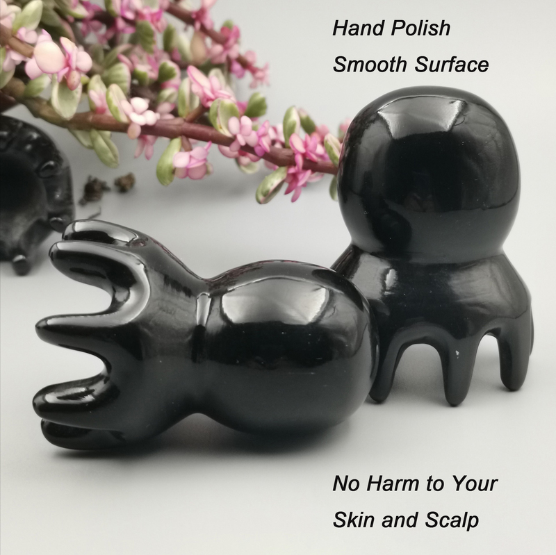 1Pc Natural Ox Horn Octopus Comb Head Massager Meridian Scraping Scalp Massage Brush Acupuncture SPA Gua Sha Health Therapy Tool 220712