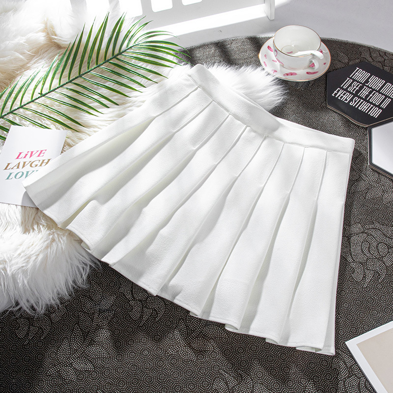 Black Women Pleated Skirt Elastic High Waist Female Mini Skirts Kawaii Preppy Style Lady Dance Skirt Casual ALine Woman Skirts 220701