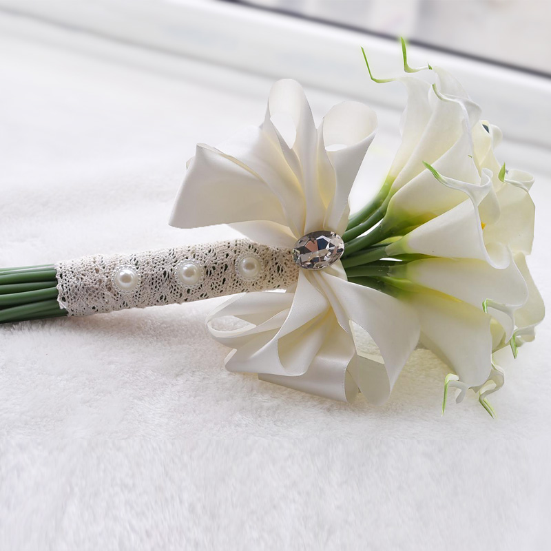 Yellow White Calla Bride Bridal Bouquet Wedding Wedding Outdoor Wedding Bride Bridesmaid Flower
