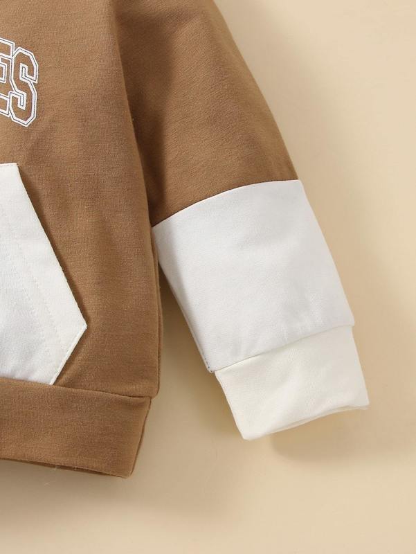 Baby Letter Graphic Colorblock Hoodie SHE