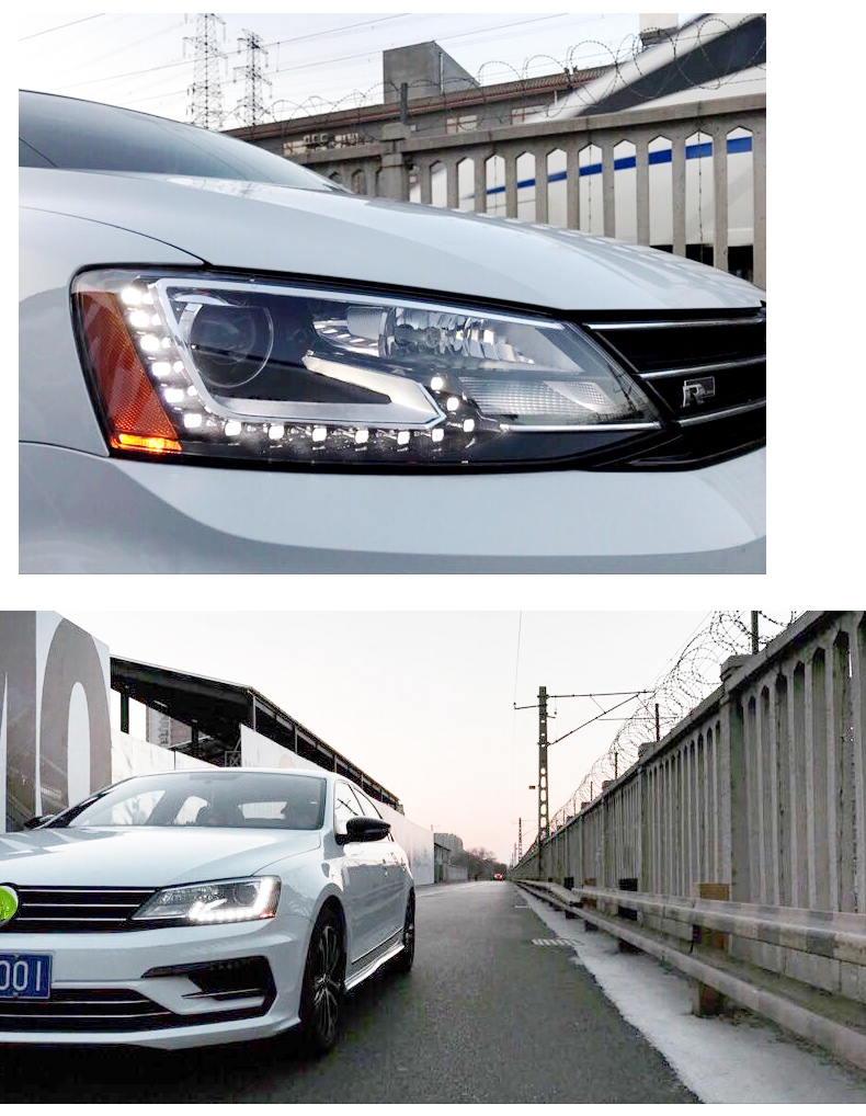 Head Lamp Assemnly For Jetta Sagitar MK6 LED Headlight 2012-18 MK6 DRL Turn Signal High Beam Angel Eye Projector