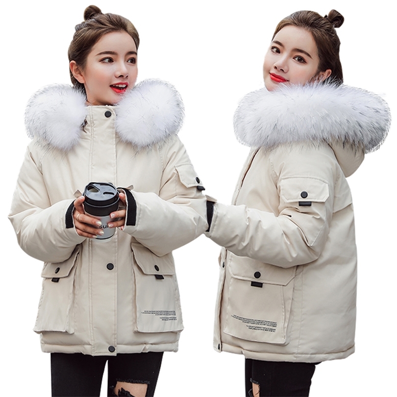 Winter Parkas coats 2019 warm winter Parkas hooded fur collar thick winter women's jacket 25 degree snow coat Jackets female T200116