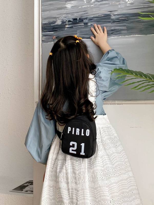 Kids Number & Letter Graphic Sling Bag SHE