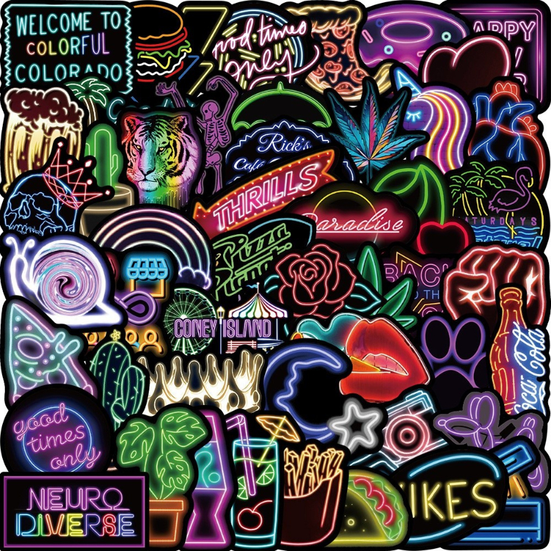 50Pcs/Lot New Ideas Not Repeating Neon Stickers Personalized Graffiti Stickers Luggage Compartment Notebook Mobile Phone Removable Waterproof Sticker, Multi colors
50Pcs/Lot New Ideas Not Repeating Neon Stickers Personalized Graffiti Stickers Luggage Compartment Notebook Mobile Phone Removable Waterproof Sticker, Multi colors