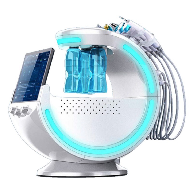 Multi-Functional Beauty Equipment Ice Blue 7in1 H2O2 Facial Cleaning Device with Bio Face Lifting Skin Rejuvenation Whitening Beauty Equipment Tool