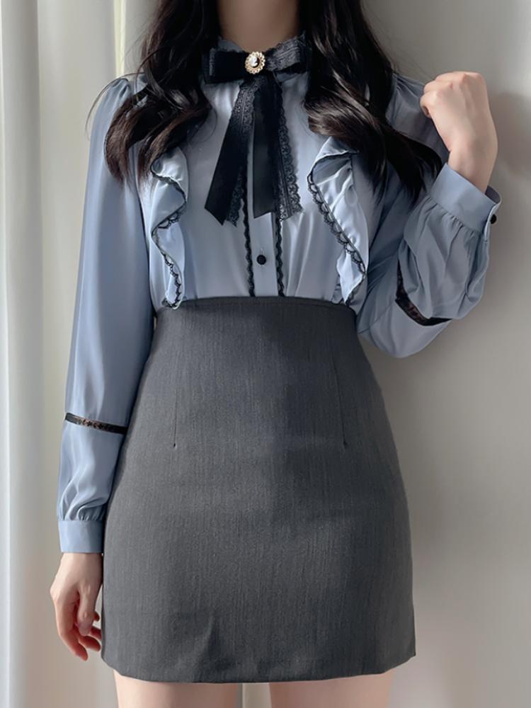 Women' Blouses & Shirts Autumn Korean Style Office Lady Bow Lace Chiffon Camisas Mujer Women Tops Ruffles Elegant Button Up Shirt BlouseWom, Beige
Women' Blouses & Shirts Autumn Korean Style Office Lady Bow Lace Chiffon Camisas Mujer Women Tops Ruffles Elegant Button Up Shirt BlouseWom, Beige