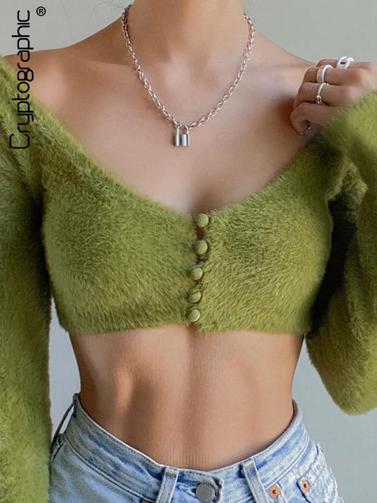 Spring Chic Long Sleeve Elegant Mohair Women Tops Cropped Sexy Club Party Button Up Green T-Shirts Y2K Streetwear
Spring Chic Long Sleeve Elegant Mohair Women Tops Cropped Sexy Club Party Button Up Green T-Shirts Y2K Streetwear