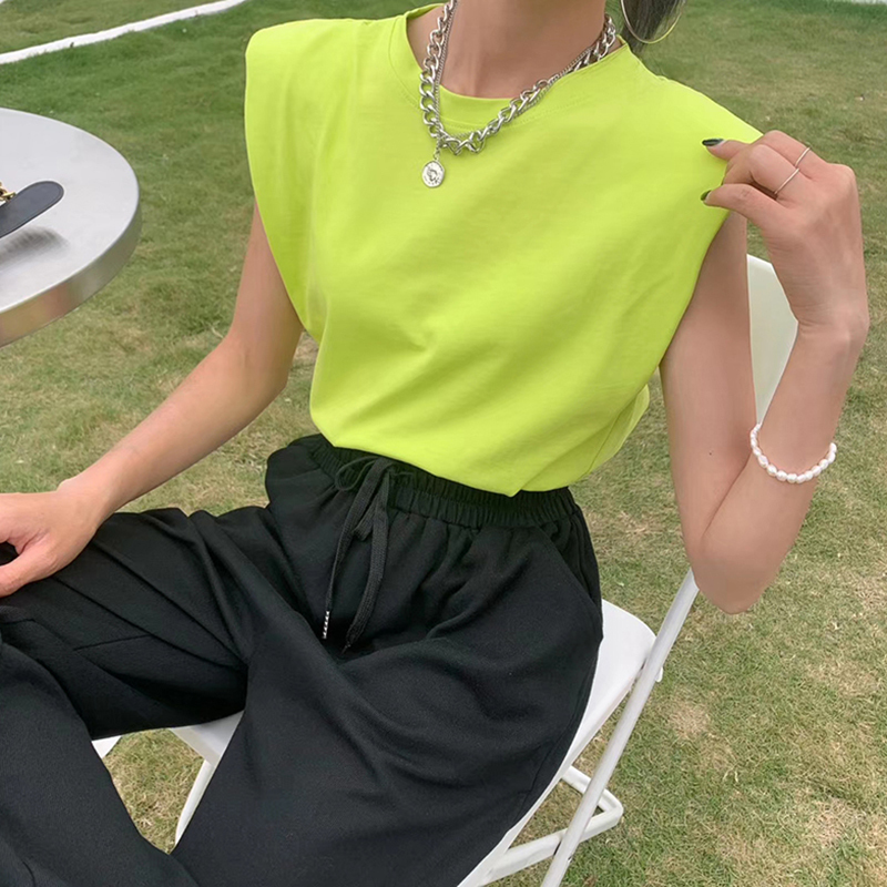 Green Summer White Loose Sleeveless Tops Women Oversized O Neck Casual Basic Sport Vest Tees Female Streetwear Tank Top 220325