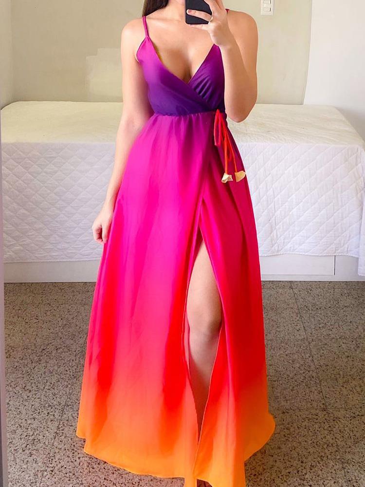 Deep V-neck Sexy Women Summer Party Dress Split Gradient Sling Sleeveless Ladies Maxi Elegant Streetwear Dropshipping, 02 pink
Deep V-neck Sexy Women Summer Party Dress Split Gradient Sling Sleeveless Ladies Maxi Elegant Streetwear Dropshipping, 02 pink