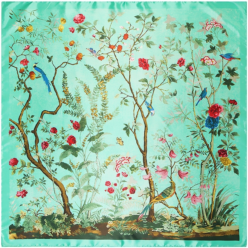 Women Silk Square Scarf 90 90cm Luxury Brand Green Tree Shawls Femme Foulard Bandanas Flower Pattern Women s Scarves 220704
Women Silk Square Scarf 90 90cm Luxury Brand Green Tree Shawls Femme Foulard Bandanas Flower Pattern Women s Scarves 220704