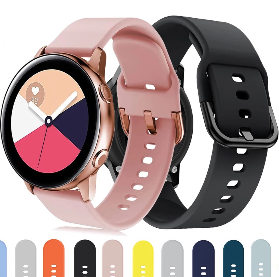 Silicone Bracelet Straps for Samsung Galaxy Watch Active 2 Sport Smart Watches Band 22mm 20mm Replacements Bands