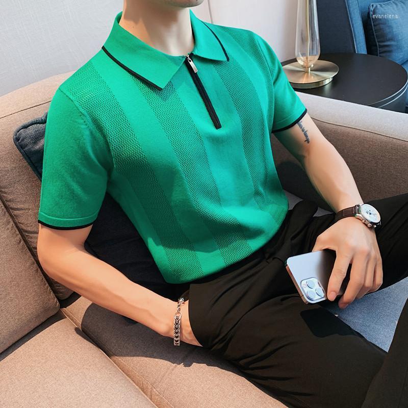 Men's Polos Fashion Striped Knitted Shirts For Men Short Sleeve Slim Casual T-shirt Lapel Zipper Tee Tops Business Man ClothingMen's Men'sMe, Green
Men's Polos Fashion Striped Knitted Shirts For Men Short Sleeve Slim Casual T-shirt Lapel Zipper Tee Tops Business Man ClothingMen's Men'sMe, Green