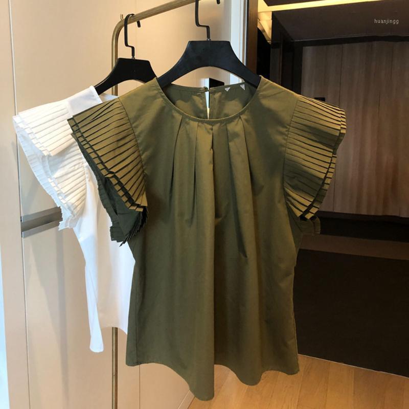 Women's Blouses & Shirts 2022 Summer Solid Color Round Neck Flying Sleeves Folds Blouse Korean Fashion Simplicity Loose Casual Temperament, Green
Women's Blouses & Shirts 2022 Summer Solid Color Round Neck Flying Sleeves Folds Blouse Korean Fashion Simplicity Loose Casual Temperament, Green