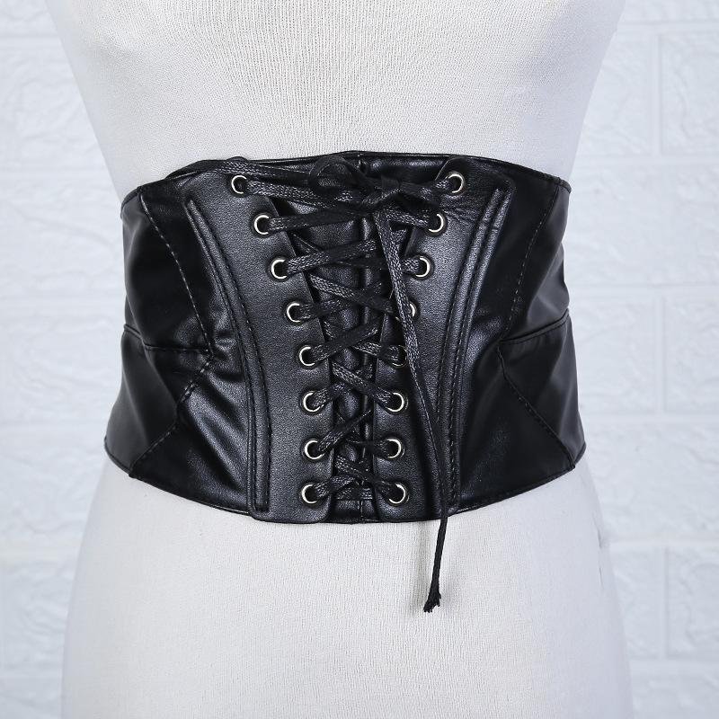 Belts Ladies Lace Up PU Leather Corset Women Girl Punk Belt High Waist Slimming Elastic Waistband All Match Dress Decoration, Black
Belts Ladies Lace Up PU Leather Corset Women Girl Punk Belt High Waist Slimming Elastic Waistband All Match Dress Decoration, Black