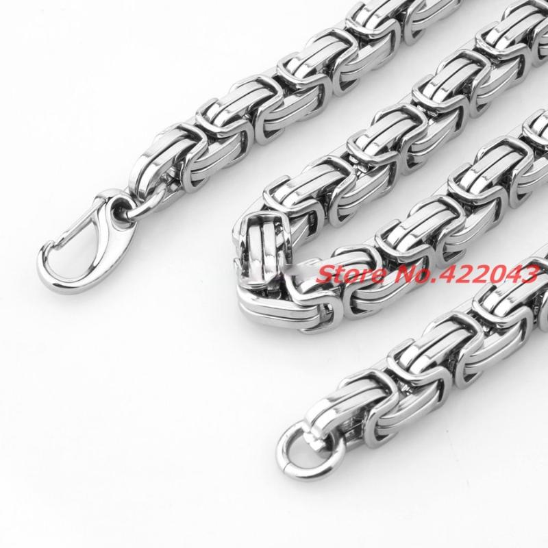 Chains 7-40" Huge Heavy 316L Stainless Steel Silver Color Byzantine Chain Mens Necklace 7/8/10/12/15MM Top QualityChains
Chains 7-40" Huge Heavy 316L Stainless Steel Silver Color Byzantine Chain Mens Necklace 7/8/10/12/15MM Top QualityChains