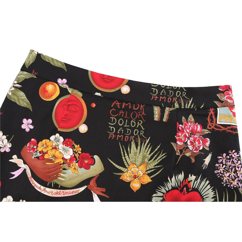 Cotton Y2K Summer Mini Skirt Harajuku Pencil Beach Streetwear Vintage Black Floral Print Short A Line Skirt Falda Corta 220322