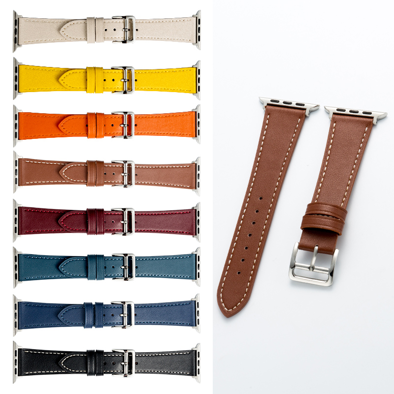 Factory Outlet For Watch Bands Business Leather Strap Men Ladies Universal iwatch Series 6 5 4 3 2 Black White Orange Yellow Blue 38 40 41 42 44 45mm