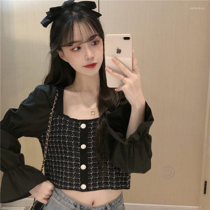 Women' Knits & Tees 2022 Spring Autumn Lattice Knitwear Puff Sleeve Short Top Woman Sweaters Femme Chandails Pull Hiver Perf22, Black
Women' Knits & Tees 2022 Spring Autumn Lattice Knitwear Puff Sleeve Short Top Woman Sweaters Femme Chandails Pull Hiver Perf22, Black