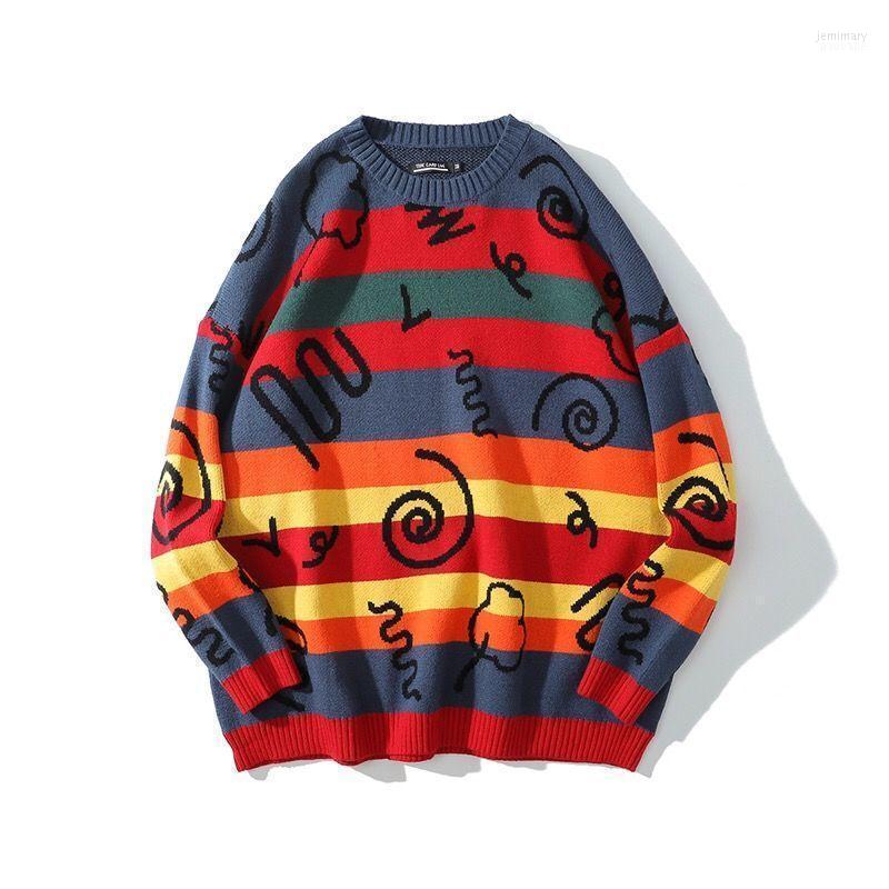 Women' Sweaters Harajuku Striped Knitted Women Men Hip Hop Print Pullover Fashion Streetwear Unisex Retro Autumn Lover Knitwear Loose Jemi2, Red
Women' Sweaters Harajuku Striped Knitted Women Men Hip Hop Print Pullover Fashion Streetwear Unisex Retro Autumn Lover Knitwear Loose Jemi2, Red