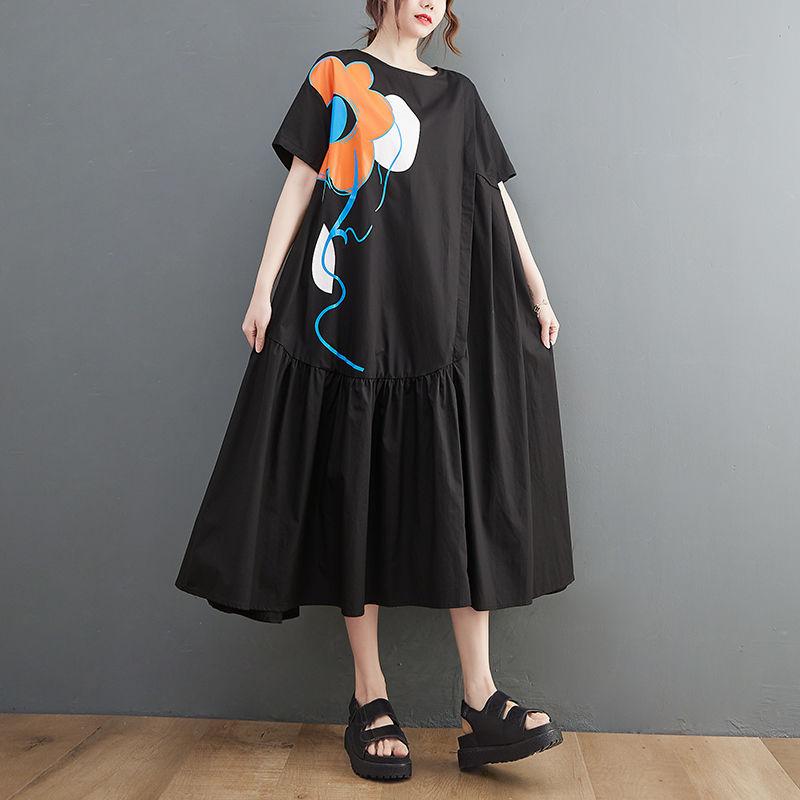Casual Dresses Summer Literary Loose Fashion Short Sleeve Print Stitched Medium Length DressCasual, Black
Casual Dresses Summer Literary Loose Fashion Short Sleeve Print Stitched Medium Length DressCasual, Black
