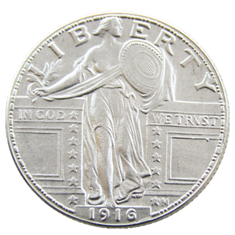 90% Silver US New Style 1916 Standing Liberty Craft Quarter Dollar Copy Decorative Coin Brass Ornaments home decoration accessories
90% Silver US New Style 1916 Standing Liberty Craft Quarter Dollar Copy Decorative Coin Brass Ornaments home decoration accessories