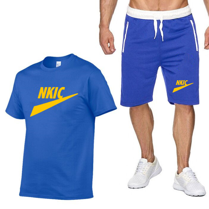 Men's Shorts Tracksuits Sets Fashion Streetwear Brand LOGO Printing T Shirts + Sports Shorts Suits Summer Casual Men Clothing Set, Ligt blue
Men's Shorts Tracksuits Sets Fashion Streetwear Brand LOGO Printing T Shirts + Sports Shorts Suits Summer Casual Men Clothing Set, Ligt blue