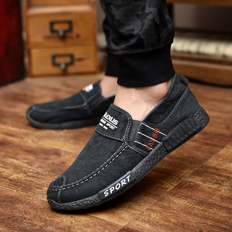 Safety Shoes Summer Slip on Men's Casual Rubber Solid Mens Canvas Lightweight Waterproof Male Flat Sneakers 220831