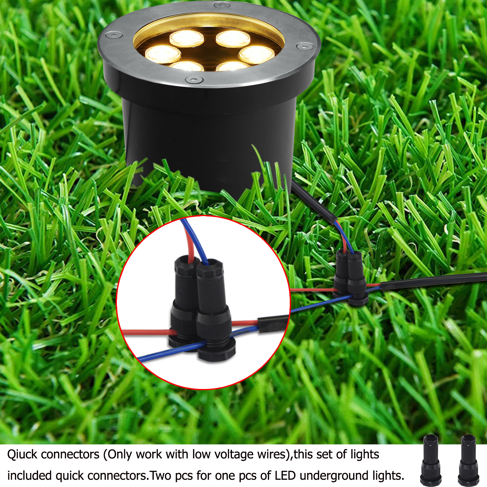 Outdoor LED Ground Light 3W 6W Waterproof IP67 Underground Lamps with Connector Low Voltage 12V 24V Landscape Lighting for Garden Fence Well Patio Pathway
Outdoor LED Ground Light 3W 6W Waterproof IP67 Underground Lamps with Connector Low Voltage 12V 24V Landscape Lighting for Garden Fence Well Patio Pathway