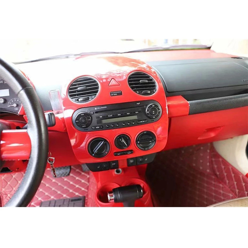 For Volkswagen Beetle 2001 02 03 04 05 06 07 08 09 10 Carbon Fiber ABS Car Navigation Control Panel Air Conditioner Outlet Cover