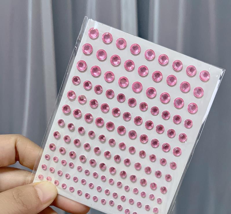 Beauty Fashion Face Eye Sticker Body Gem Jewel Rhinestone Pearl Self Adhesive Crystal Makeup Diamond Pretend Play Dress-up Props Festival Party Nail A