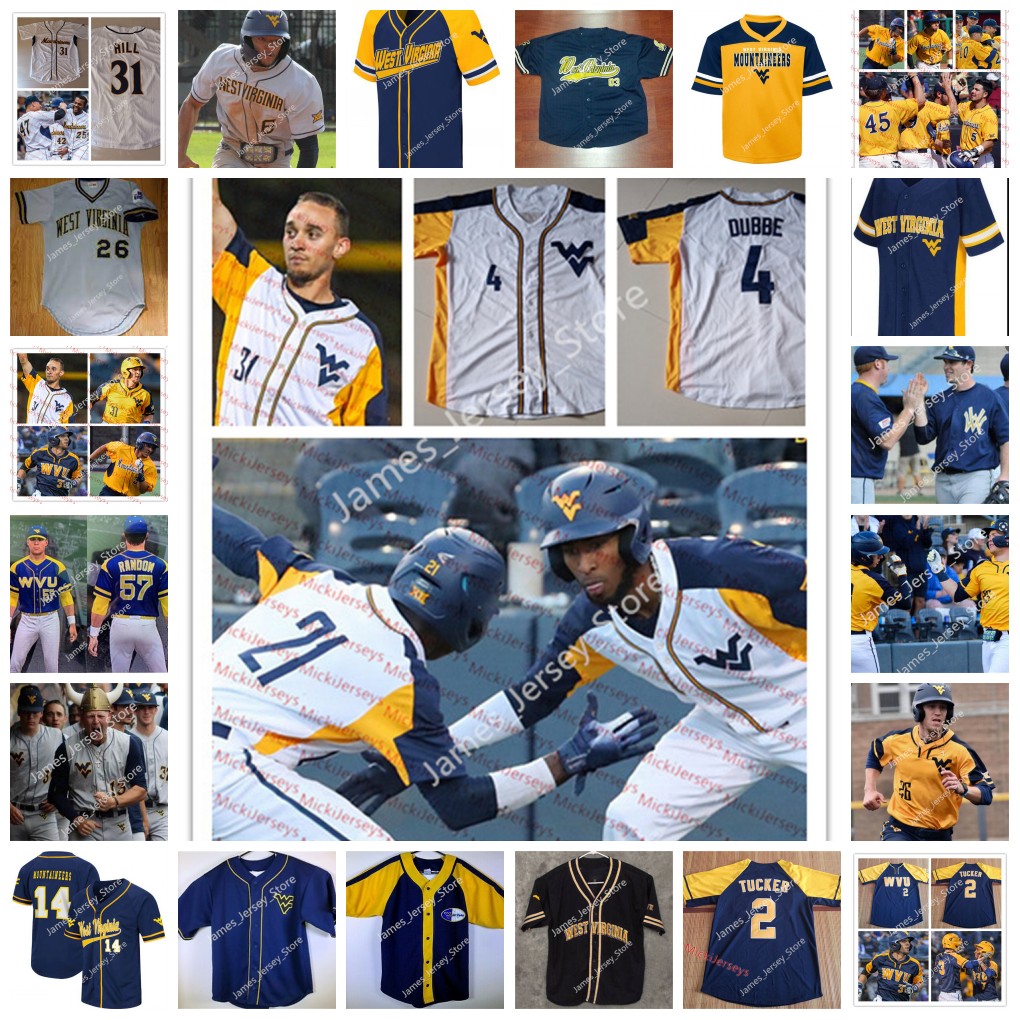 2022 NCAA Custom W V U Stitched Baseball Jersey 3 JOSH HEATH 15 TRENT HODGDON 25 MCGWIRE HOLBROOK 9 GRANT HUSSEY 26 VINCE IPPOLITI ALEX KHAN MICHAEL KILKER MIKEY KLUSKA