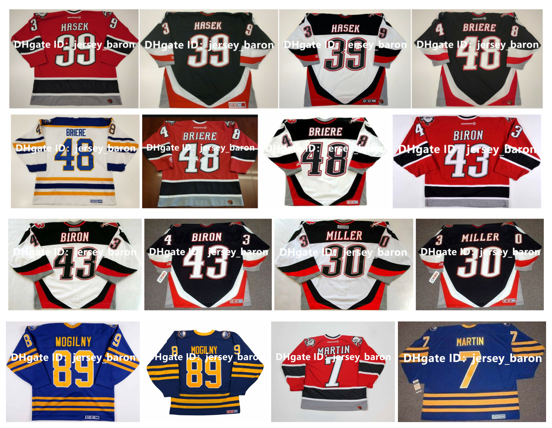 Vintage Koho CCM sabres Hockey Jersey 39 Dominik Hasek 48 Danny Briere 43 Marty Biron 7 Rick Martin 32 ROB RAY 30 Ryan Miller 89 Alexander Mogilny Red Black Blue Size S-4XL, As pic
Vintage Koho CCM sabres Hockey Jersey 39 Dominik Hasek 48 Danny Briere 43 Marty Biron 7 Rick Martin 32 ROB RAY 30 Ryan Miller 89 Alexander Mogilny Red Black Blue Size S-4XL, As pic