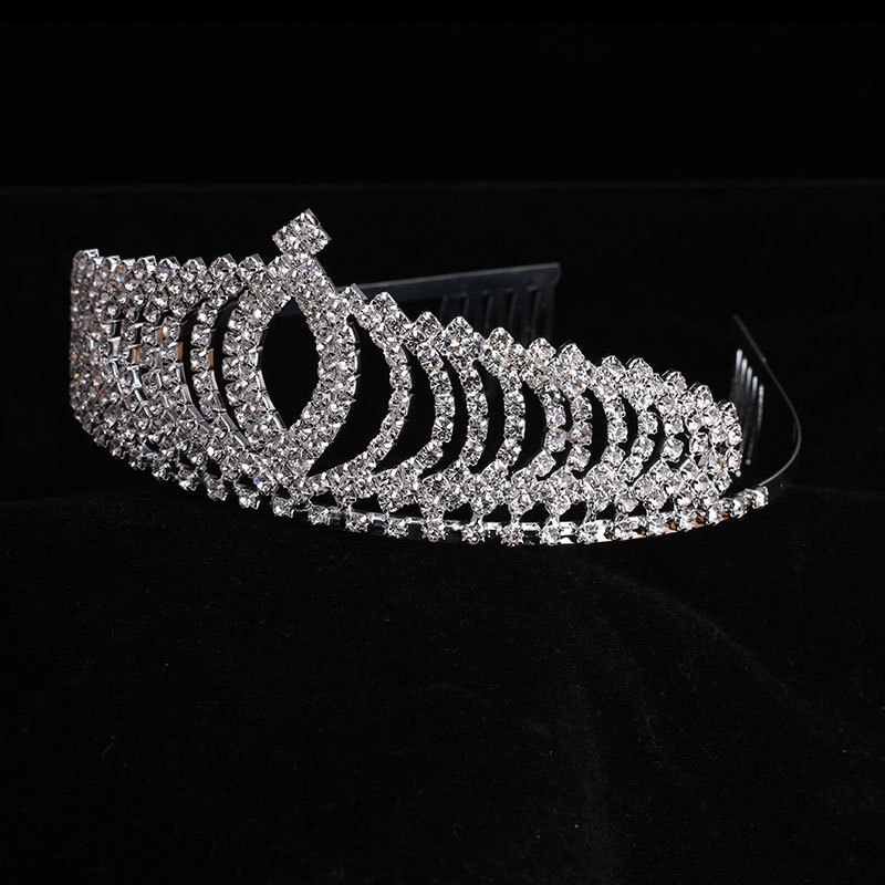 Hair Hoop Crown Rhinestone Tiara with Comb Child Head Pieces High-grade Crystal Sier Jewelry Diamond of the Girls 0516