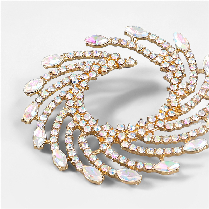 Geometric Studs Drop Earrings Gold Silver Casual Street Party Round Dangles Fashion Metal Crystal Rhinestone Earring Women Statement Charms Jewelry fo