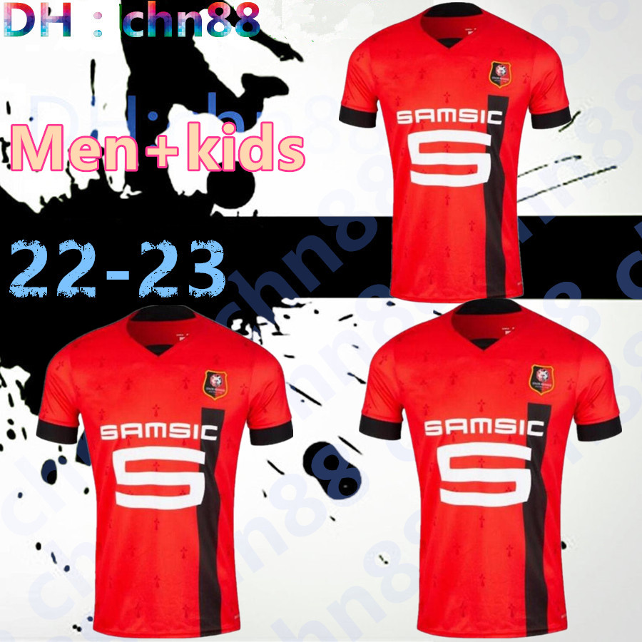 Stade Rennais 22 23 soccer jerseys Rennes maillot de foot 2022 2023 SULEMANA BOURIGEAUD TERRIER DOKU TAIT Guirassy MAJER AGUERD TRAORE Men+kids kits football shirt, 22-23 home
Stade Rennais 22 23 soccer jerseys Rennes maillot de foot 2022 2023 SULEMANA BOURIGEAUD TERRIER DOKU TAIT Guirassy MAJER AGUERD TRAORE Men+kids kits football shirt, 22-23 home