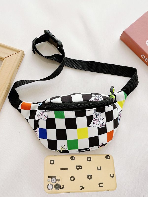 Kids Plaid Pattern Fanny Pack SHE