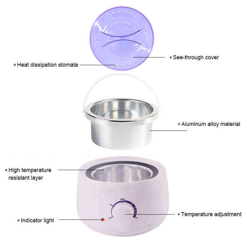 NXY Epilator Hair Removal Wax Machine Heater Dipping Pot Bean Wood Stickers ing Kit for Women Depilation 0418
