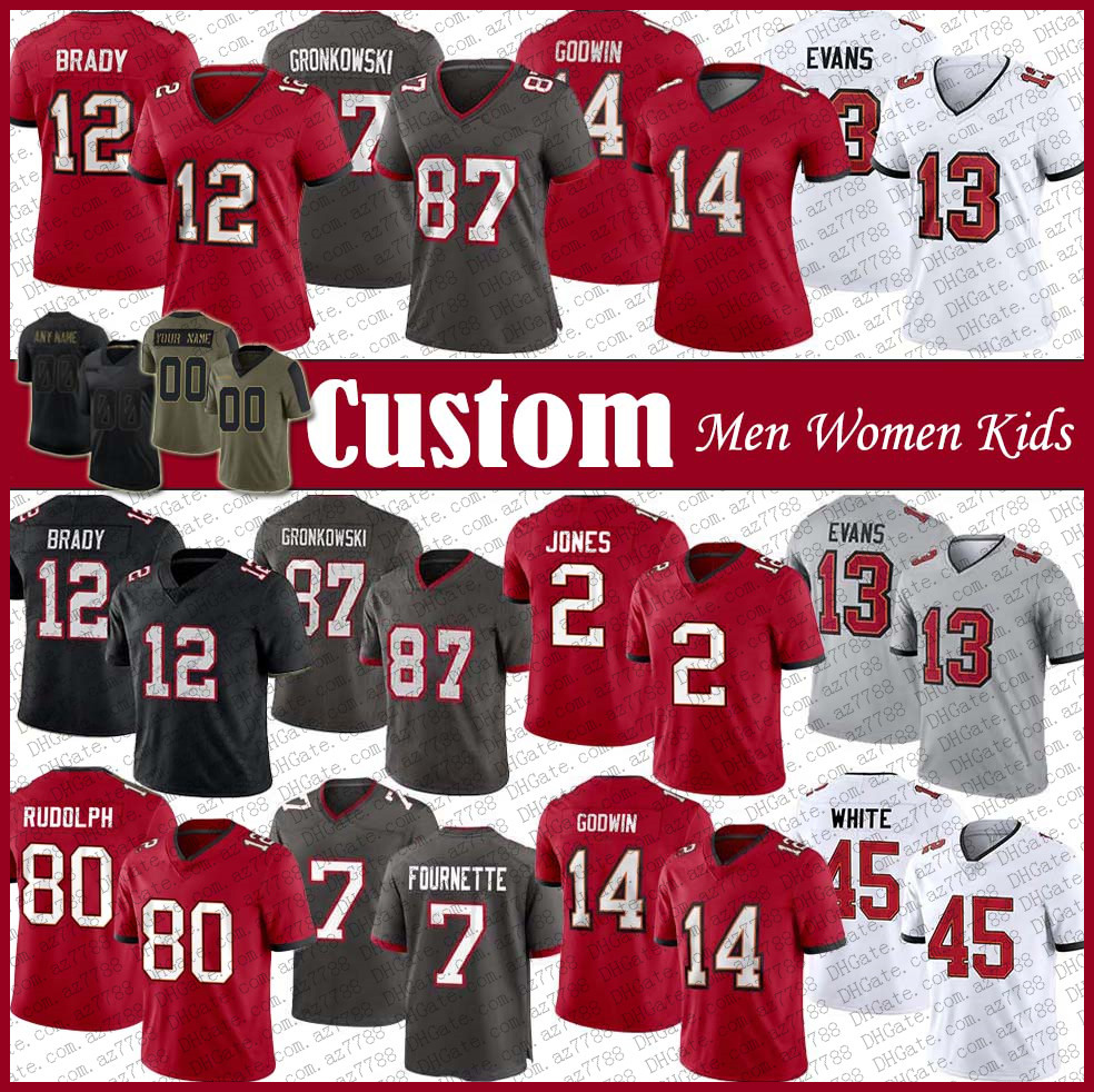 12 Tom Brady 2 Julio Jones 80 Kyle Rudolph Custom TB Bucs Football Jersey Mike Evans Devin White Chris Godwin Logan Hall Leonard Fournette Lavonte David Tristan Wirfs, Shown
12 Tom Brady 2 Julio Jones 80 Kyle Rudolph Custom TB Bucs Football Jersey Mike Evans Devin White Chris Godwin Logan Hall Leonard Fournette Lavonte David Tristan Wirfs, Shown
