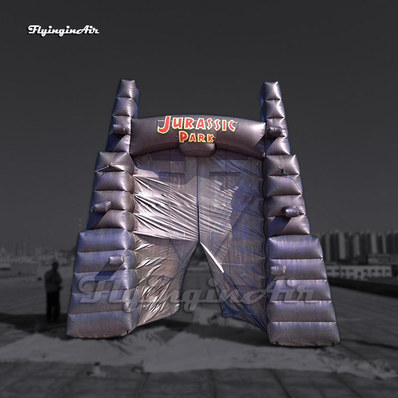 Huge Inflatable Jurassic Park Gate 4m/6m Arch Simulated Dinosaur Entrance Door For Outdoor Event