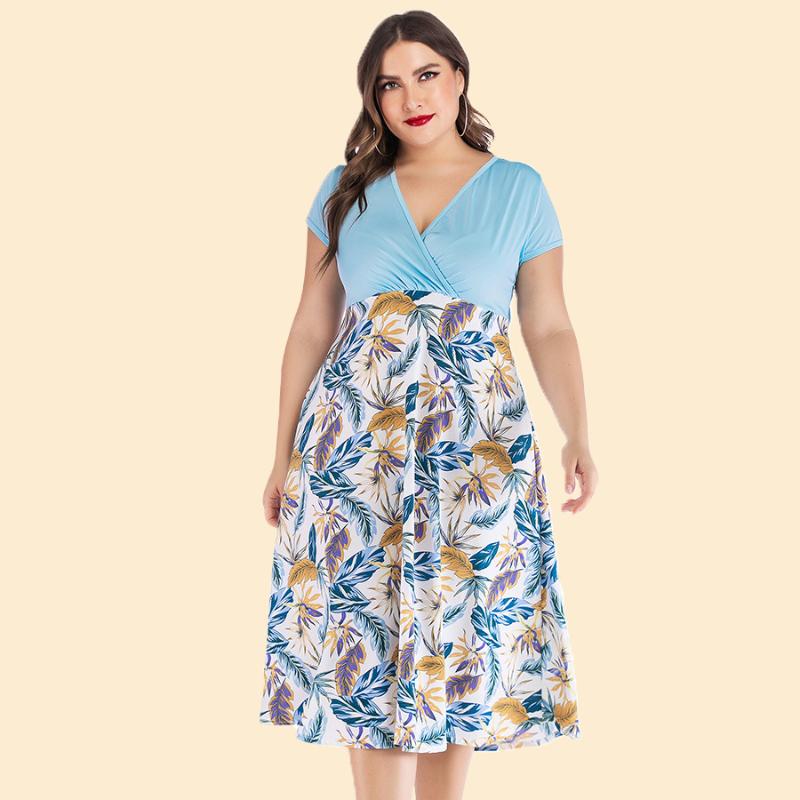Plus Size Dresses -5XL Women Summer 2022 Sexy V Neck Floral Midi Dress Office Lady Clothing Fashion Oversized Party DressPlus, Blue
Plus Size Dresses -5XL Women Summer 2022 Sexy V Neck Floral Midi Dress Office Lady Clothing Fashion Oversized Party DressPlus, Blue