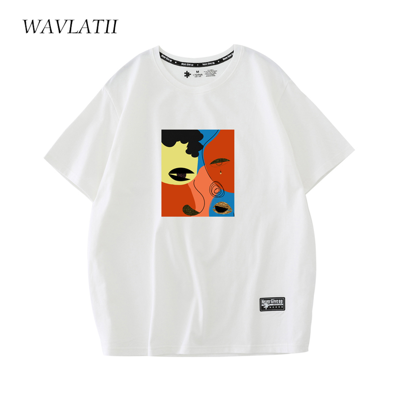 WAVLATII Women Abstract Print T Shirts Female White Streetwear Tees Lady Casual Short Sleeve Tops for Summer WT2212 220615, Light green
WAVLATII Women Abstract Print T Shirts Female White Streetwear Tees Lady Casual Short Sleeve Tops for Summer WT2212 220615, Light green