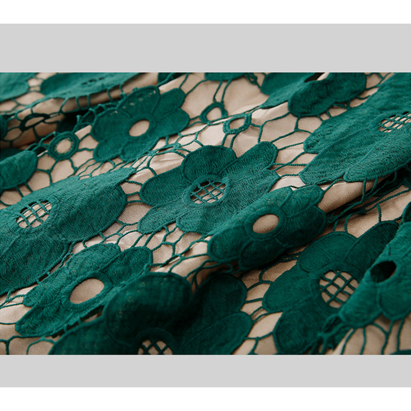 Faldas Mujer Moda Women Elegant Fashion Flower Embroidery Hollow Out Lace Skirts Womens Casual Sexy Party Black 220317