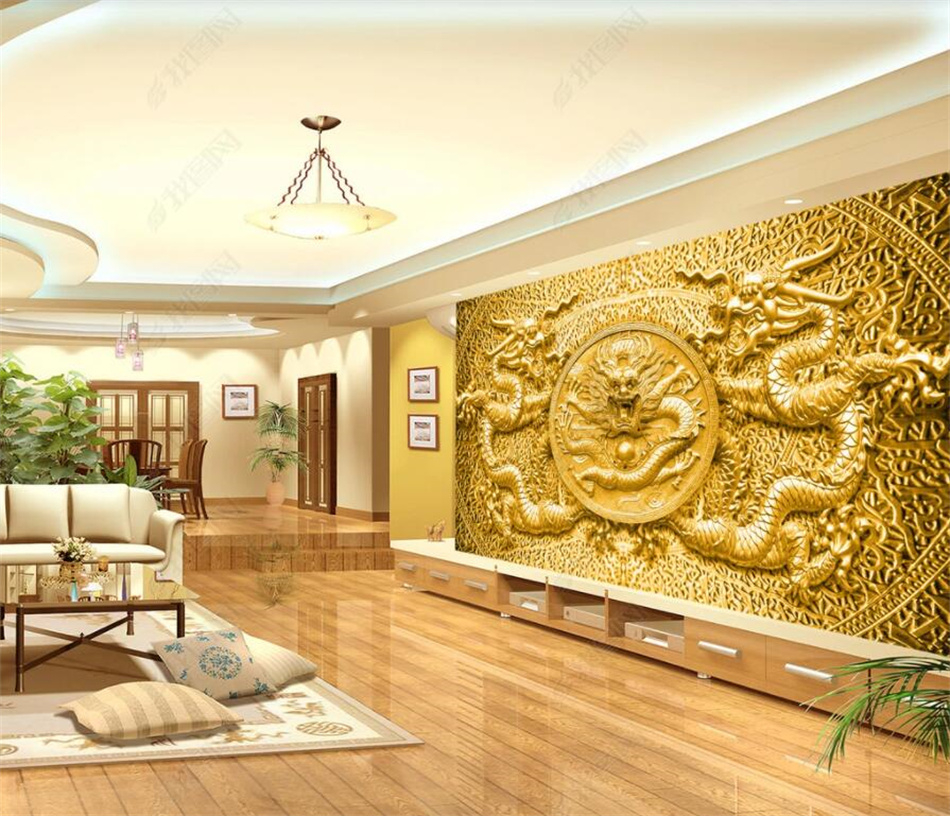 Embossed Golden Custom Wallpaper Home Decor Mural 3D Wall Paper Decor Wallpaper Papel De Parede