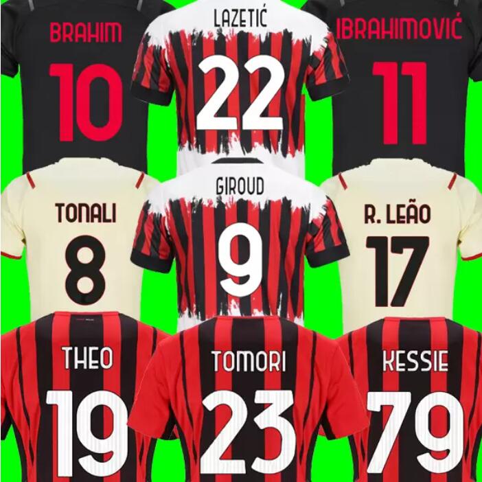 21 22 23 Soccer jerseys TOMORI GIROUD IBRAHIMOVIC R.LEÃO LAZETIC Fourth 4th kit 2021 2022 TONALI A.REBIC KJÆR Kessie theo brahim Men kids sets Top football shirt uniforms
21 22 23 Soccer jerseys TOMORI GIROUD IBRAHIMOVIC R.LEÃO LAZETIC Fourth 4th kit 2021 2022 TONALI A.REBIC KJÆR Kessie theo brahim Men kids sets Top football shirt uniforms