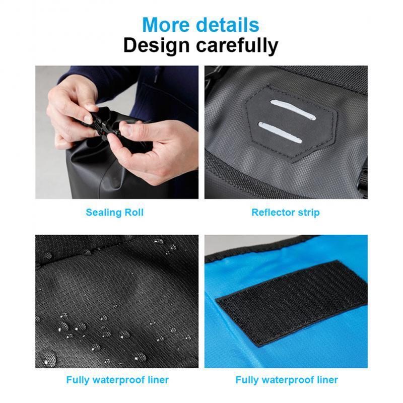 Scooter/Bike Front Tube Bag 11L Big Waterproof Bicycle Handlebar Basket Pack Cycling Frame Pannier Accessories 220507