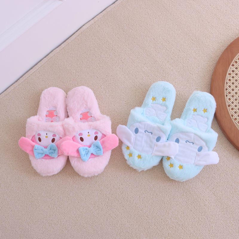 japanese anime slipper cartoon warm plush home shoes kuromied flat nonslip indoor slippers gifts for girl autumn spring pink